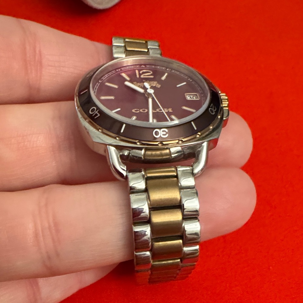 Coach Two-Tone Pink Dial Watch - Picture 3 of 7